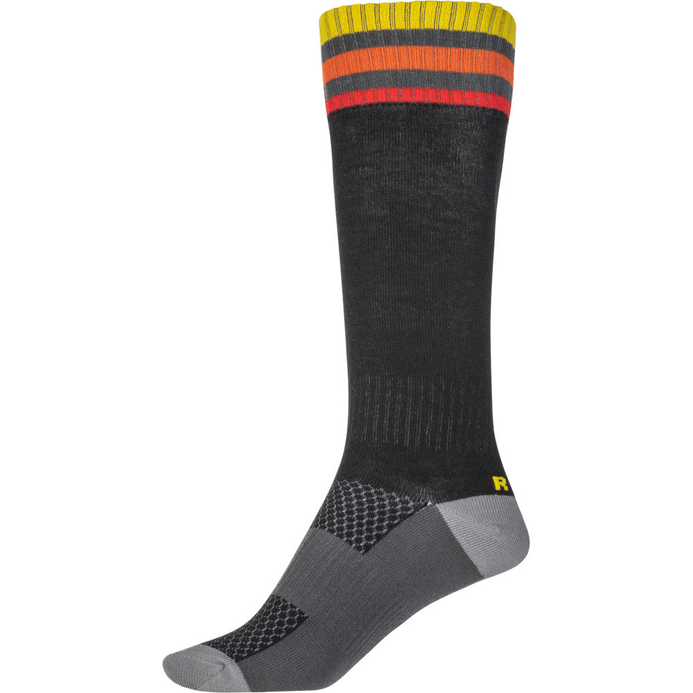 Fly Racing MX Socks - Thin Black - Inner Side View