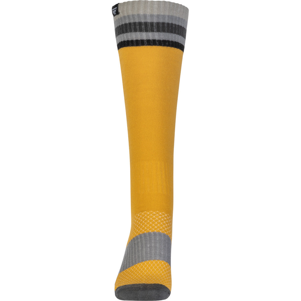 Fly Racing MX Socks - Thin Yellow - Front View