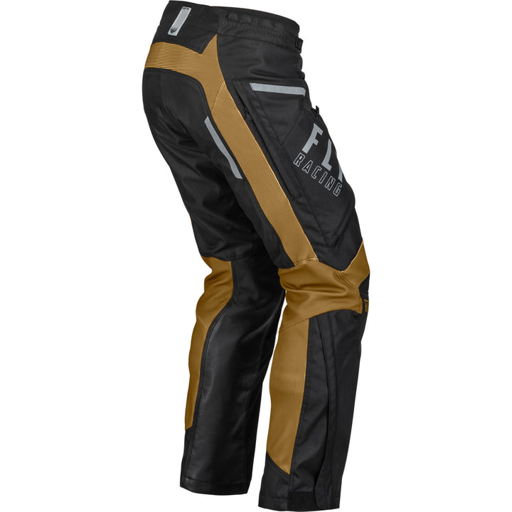 Fly Racing Patrol Over-Boot Pants Caramel/Black - Rear Right Side View