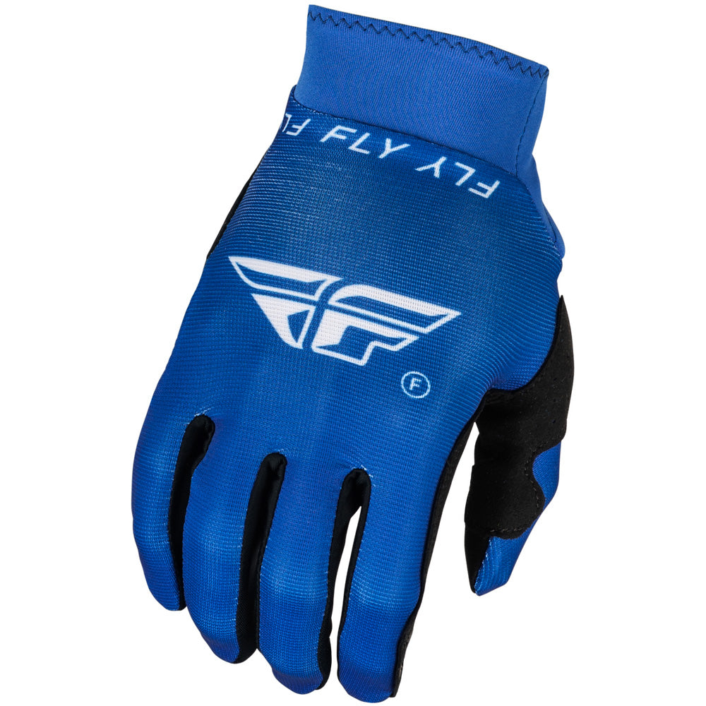 Fly Racing Pro Lite Gloves Blue/White - Back of Hand View