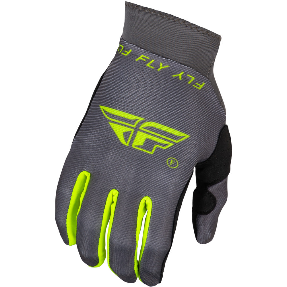 Fly Racing Pro Lite Gloves Charcoal/Hi-Vis - Back of Hand View