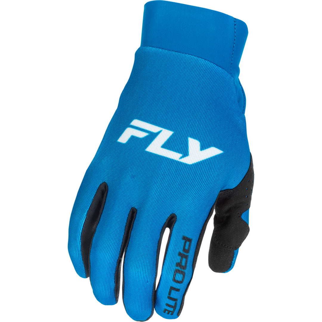 Fly Racing Pro Lite Gloves Blue/White - Back of Hand View