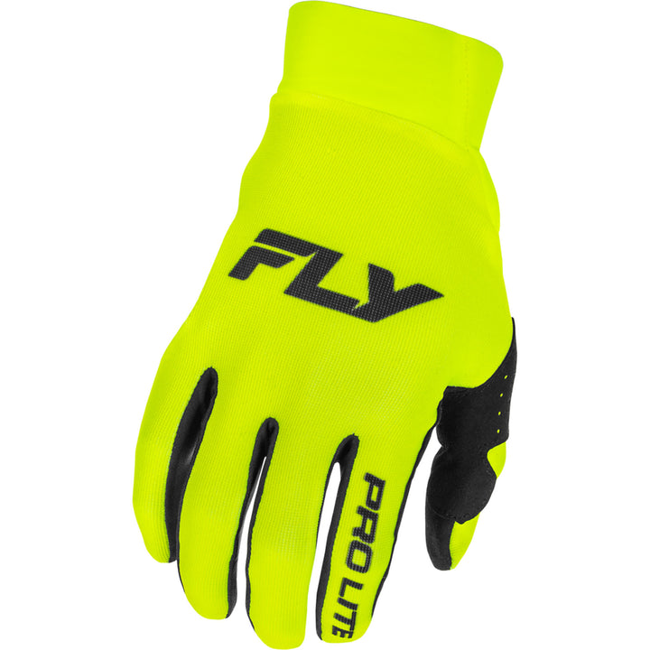 Fly Racing Pro Lite Gloves Hi-Vis/Black - Back of Hand View