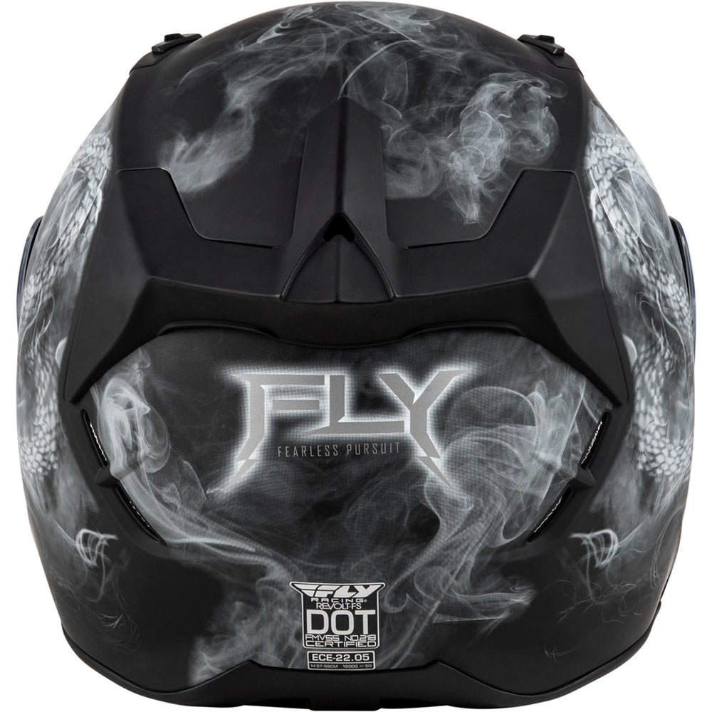 Fly Racing Revolt Coil Helmet Matte Black/White - Rear View