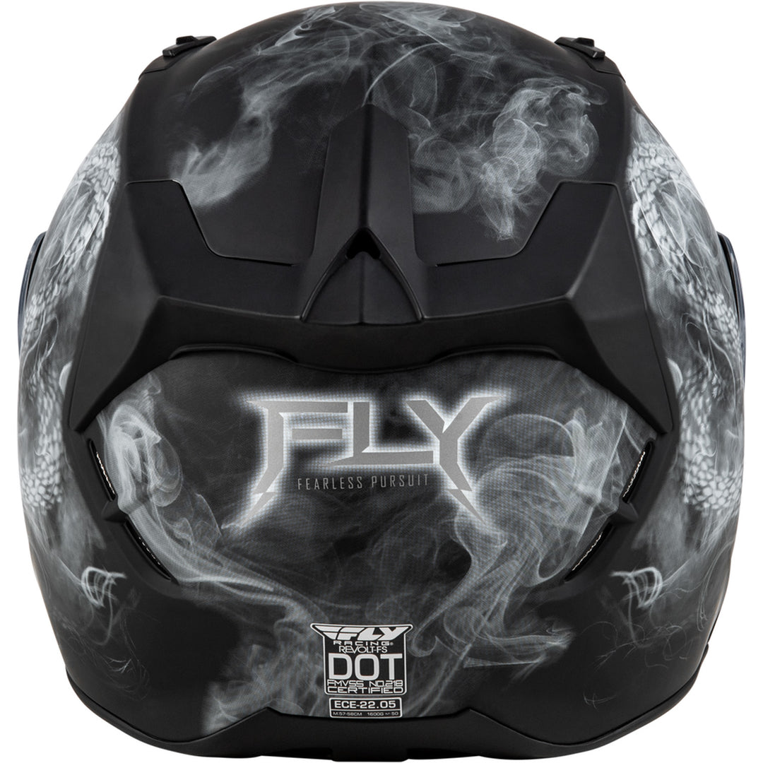 Fly Racing Revolt Coil Helmet Matte Black/White - Rear View