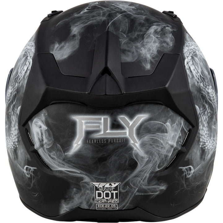 Fly Racing Revolt Coil Helmet Matte Black/White - Rear View