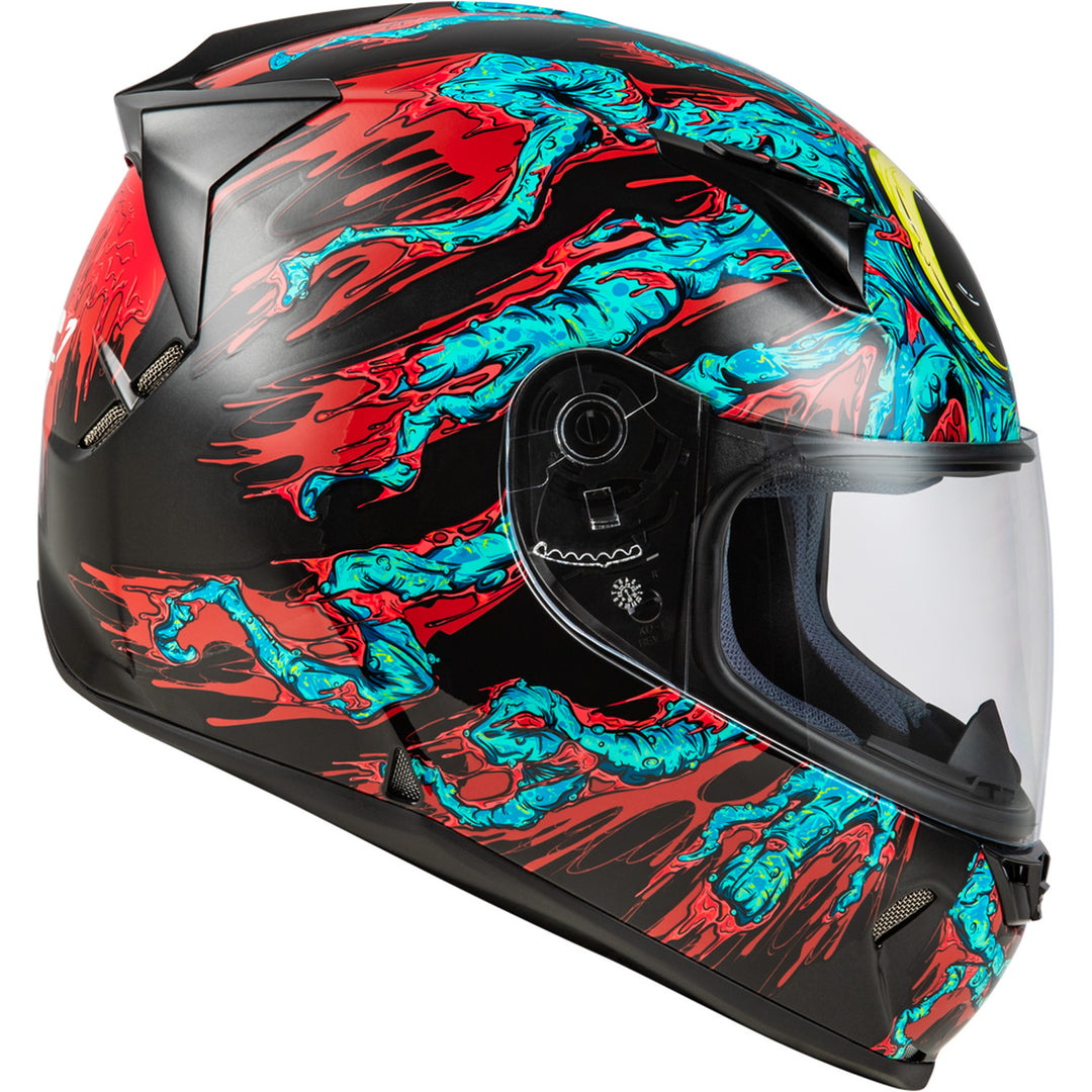 Fly Racing Revolt Space Creep Helmet Light Blue/Black/Red - Right Side View