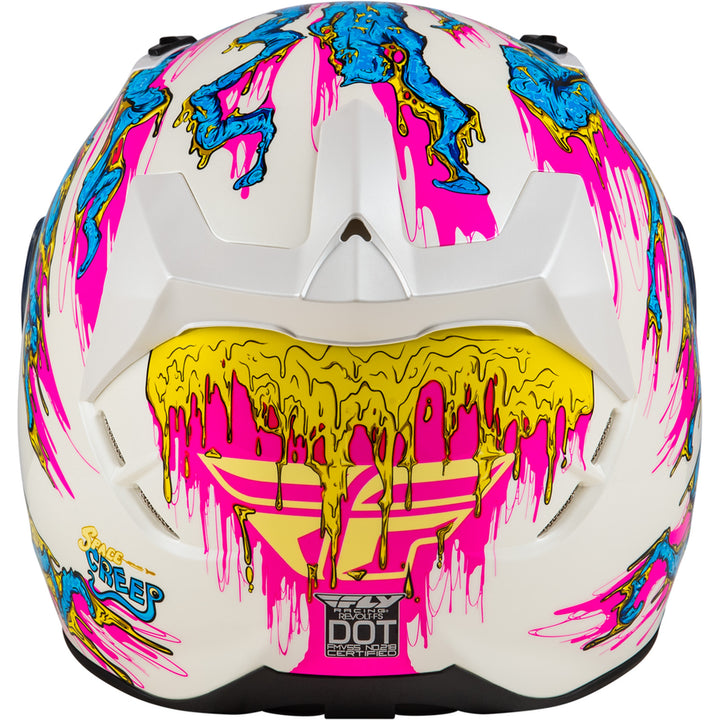 Fly Racing Revolt Space Creep Helmet Light Blue/White/Pink - Rear View