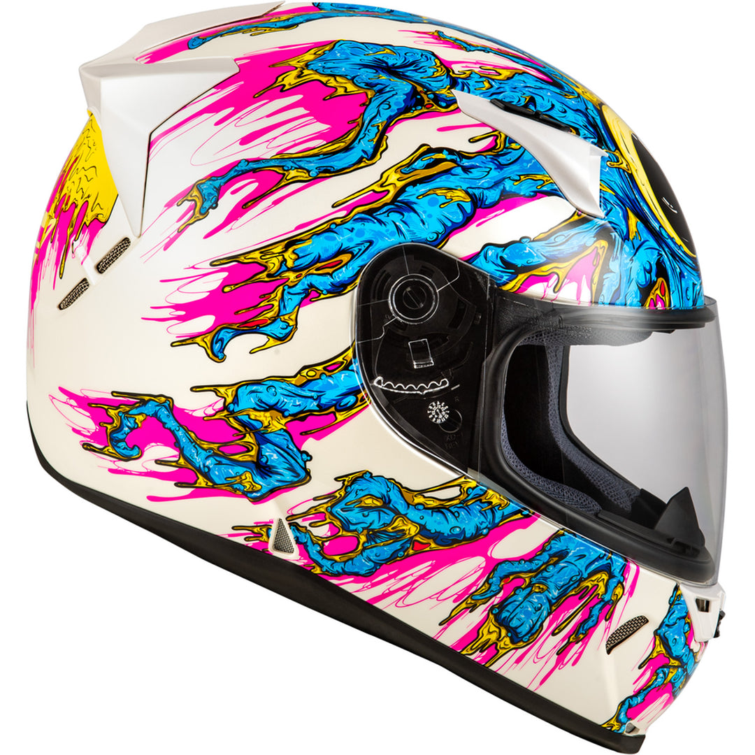 Fly Racing Revolt Space Creep Helmet Light Blue/White/Pink - Right Side View