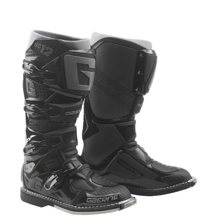 Gaerne SG-12 Enduro Boots Black - Front Side View of Pair