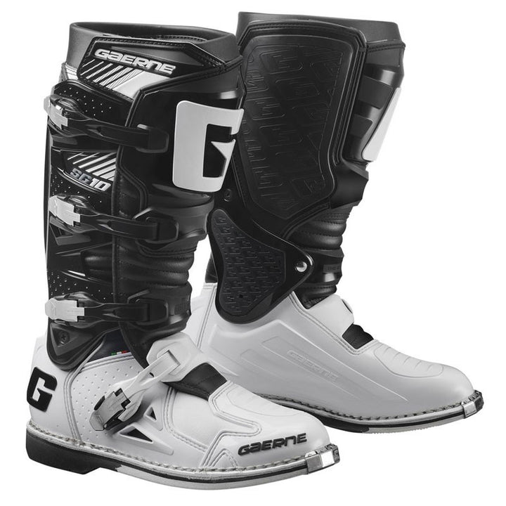 Gaerne SG-10 Boots Black/White - Front Side View of Pair