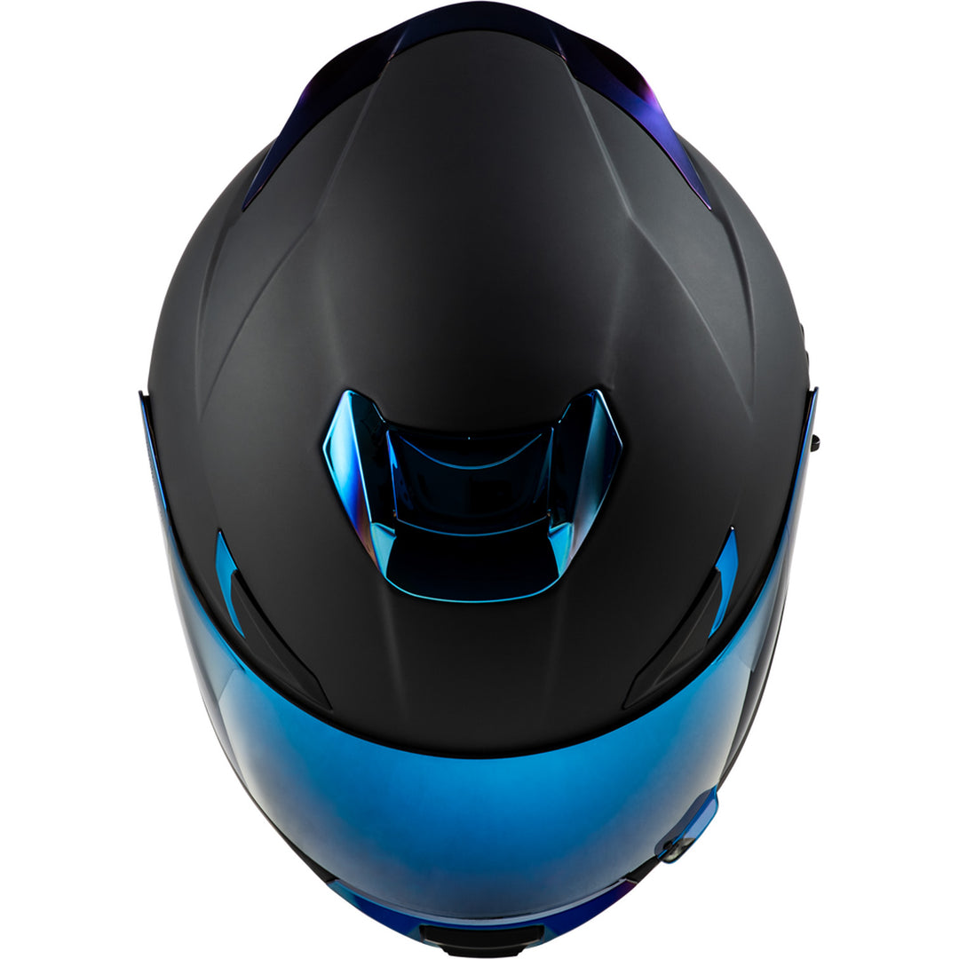 Fly Racing Sentinel Recon Helmet Matte Black/Blue Chrome - Top Down View