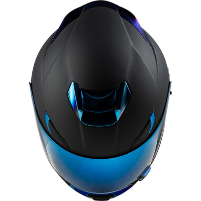 Fly Racing Sentinel Recon Helmet Matte Black/Blue Chrome - Top Down View