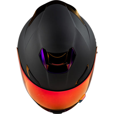 Fly Racing Sentinel Recon Helmet Matte Black/Purple Chrome - Top Down View