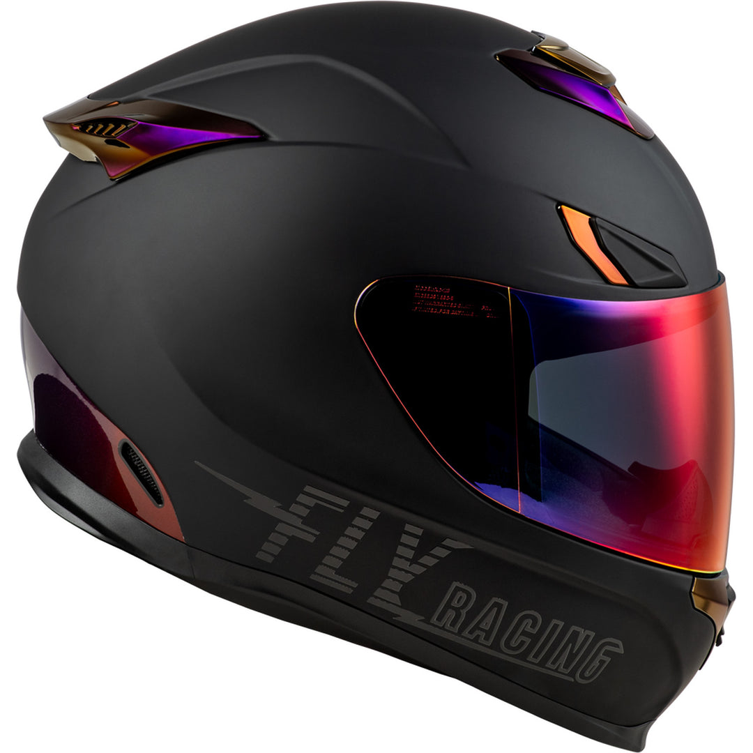 Fly Racing Sentinel Recon Helmet Matte Black/Purple Chrome - Right Side View
