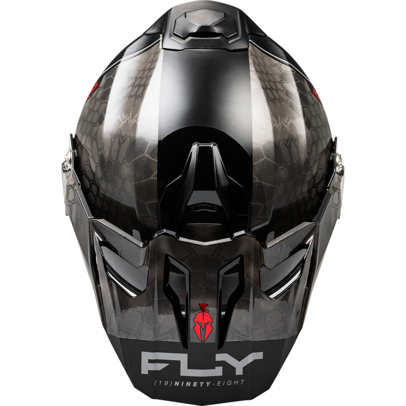 Fly Racing Trekker Kryptek Conceal Helmet Black/Grey/White - Top Down View