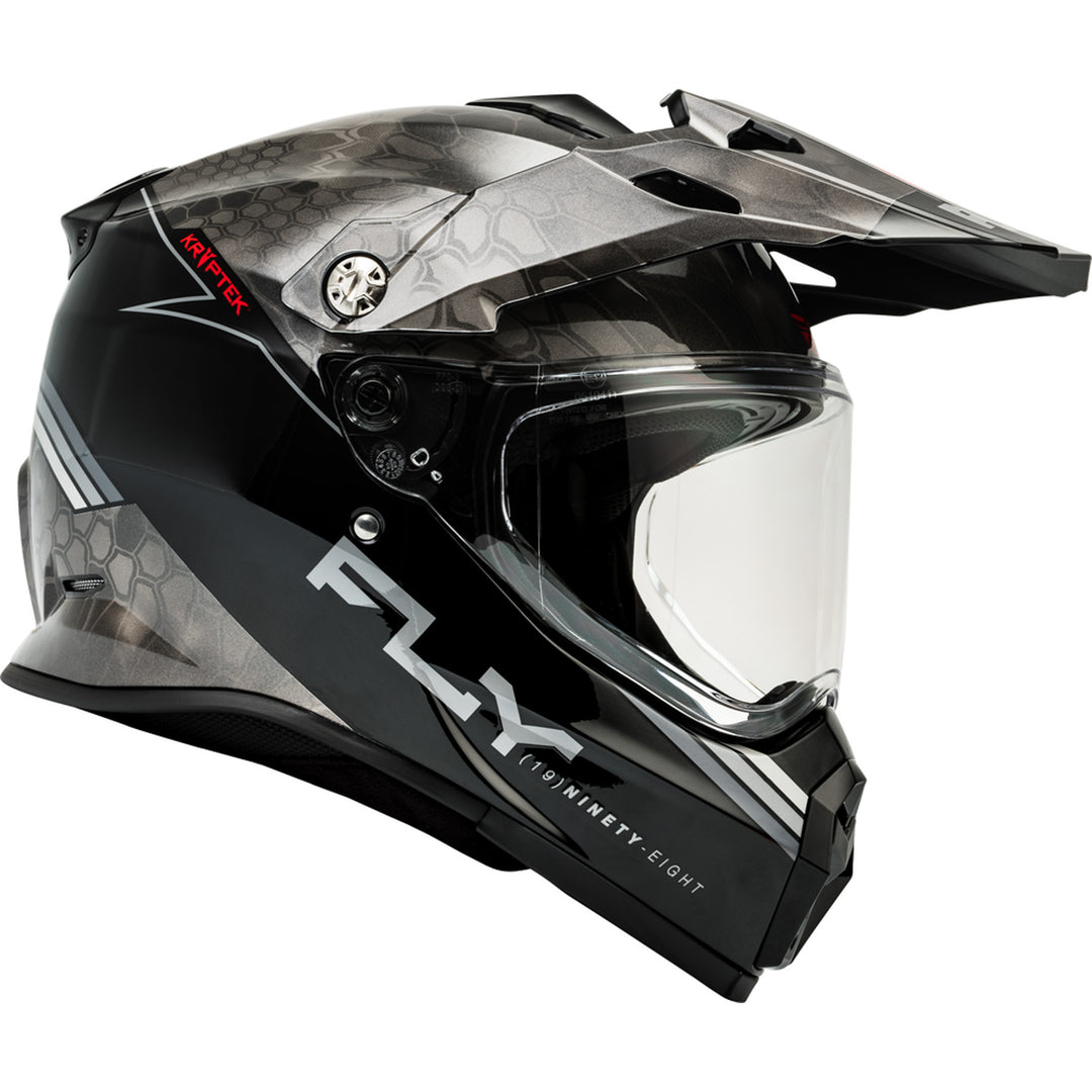 Fly Racing Trekker Kryptek Conceal Helmet Black/Grey/White - Right Side View