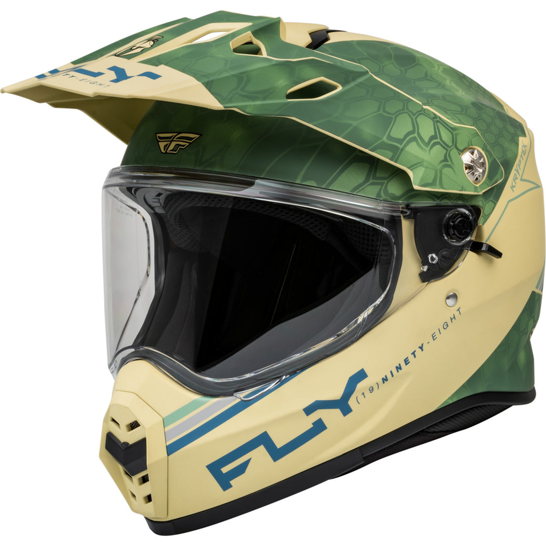 Fly Racing Trekker Kryptek Conceal Helmet Matte Tan/Sage/Black - Front Left Side View
