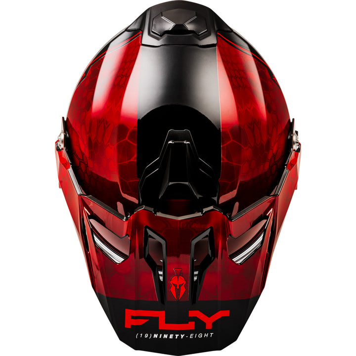 Fly Racing Trekker Kryptek Conceal Helmet Red/Black - Top Down View