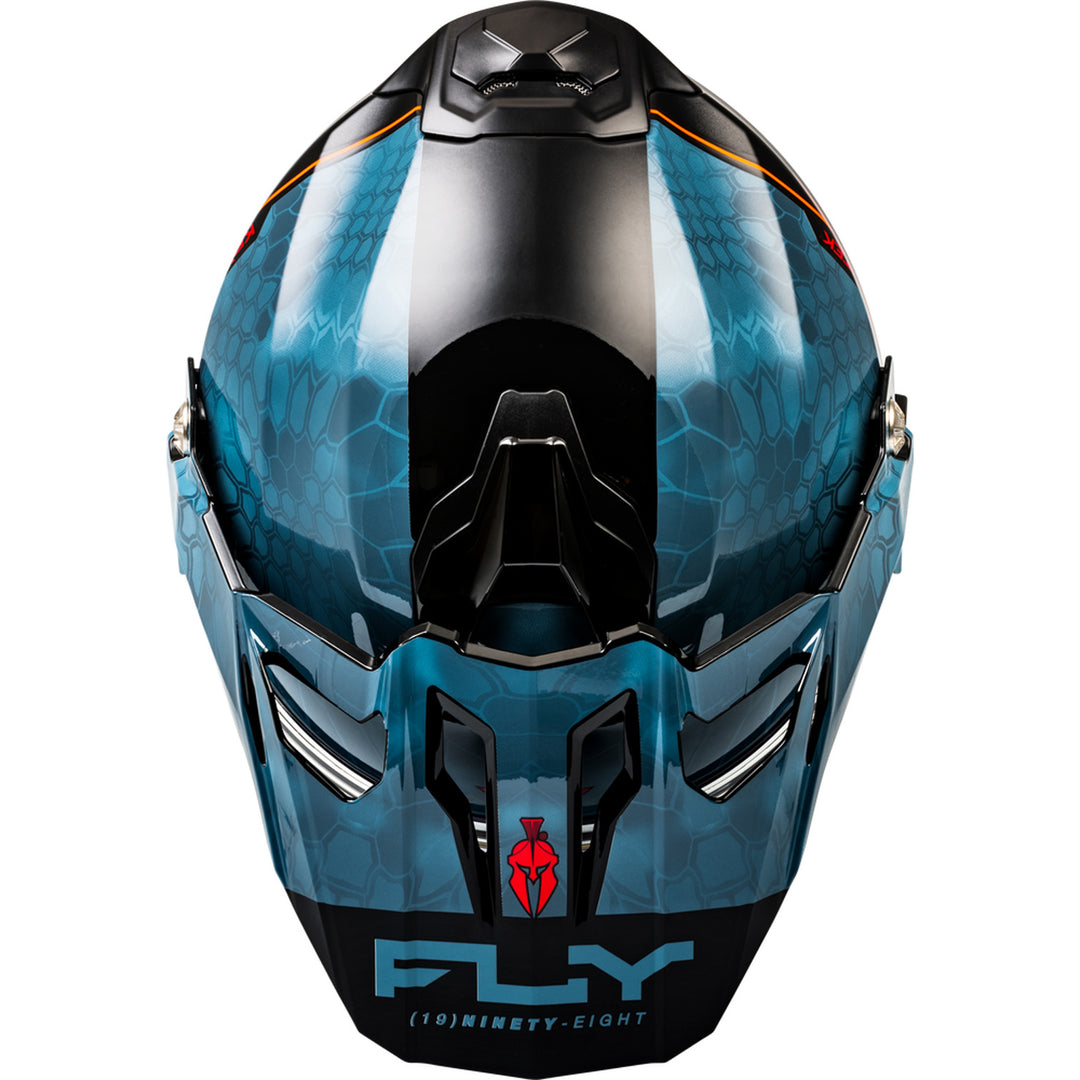 Fly Racing Trekker Kryptek Conceal Helmet Slate/Black/Red - Top Down View