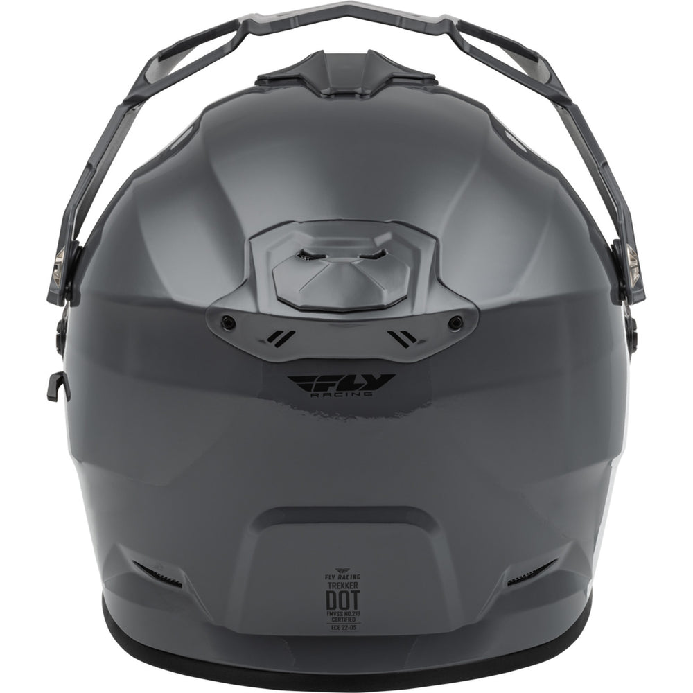 Fly Racing Trekker Solid Helmet Grey - Rear View