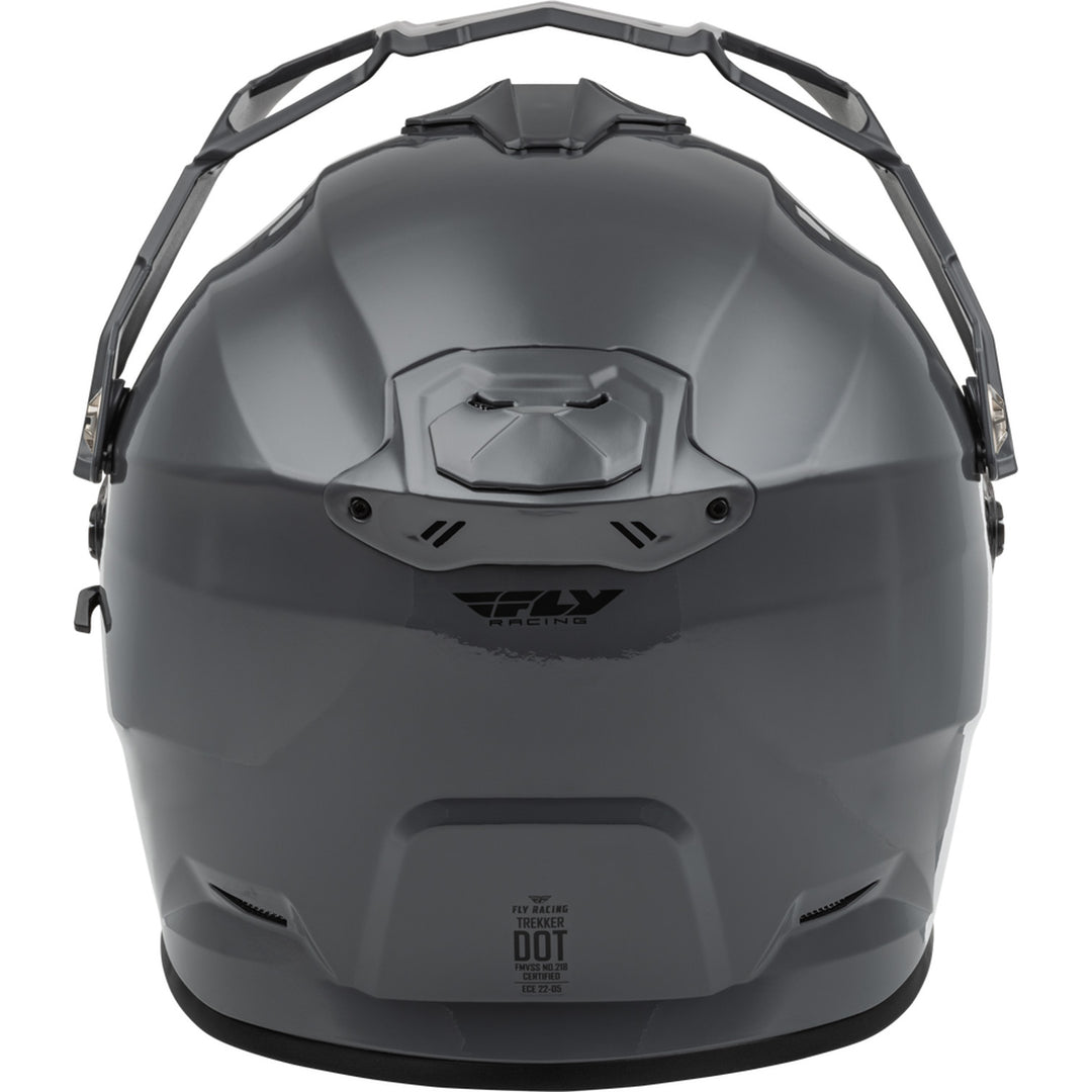 Fly Racing Trekker Solid Helmet Grey - Rear View