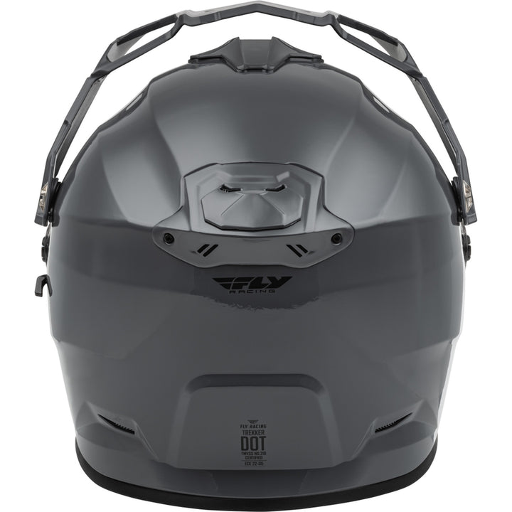 Fly Racing Trekker Solid Helmet Grey - Rear View