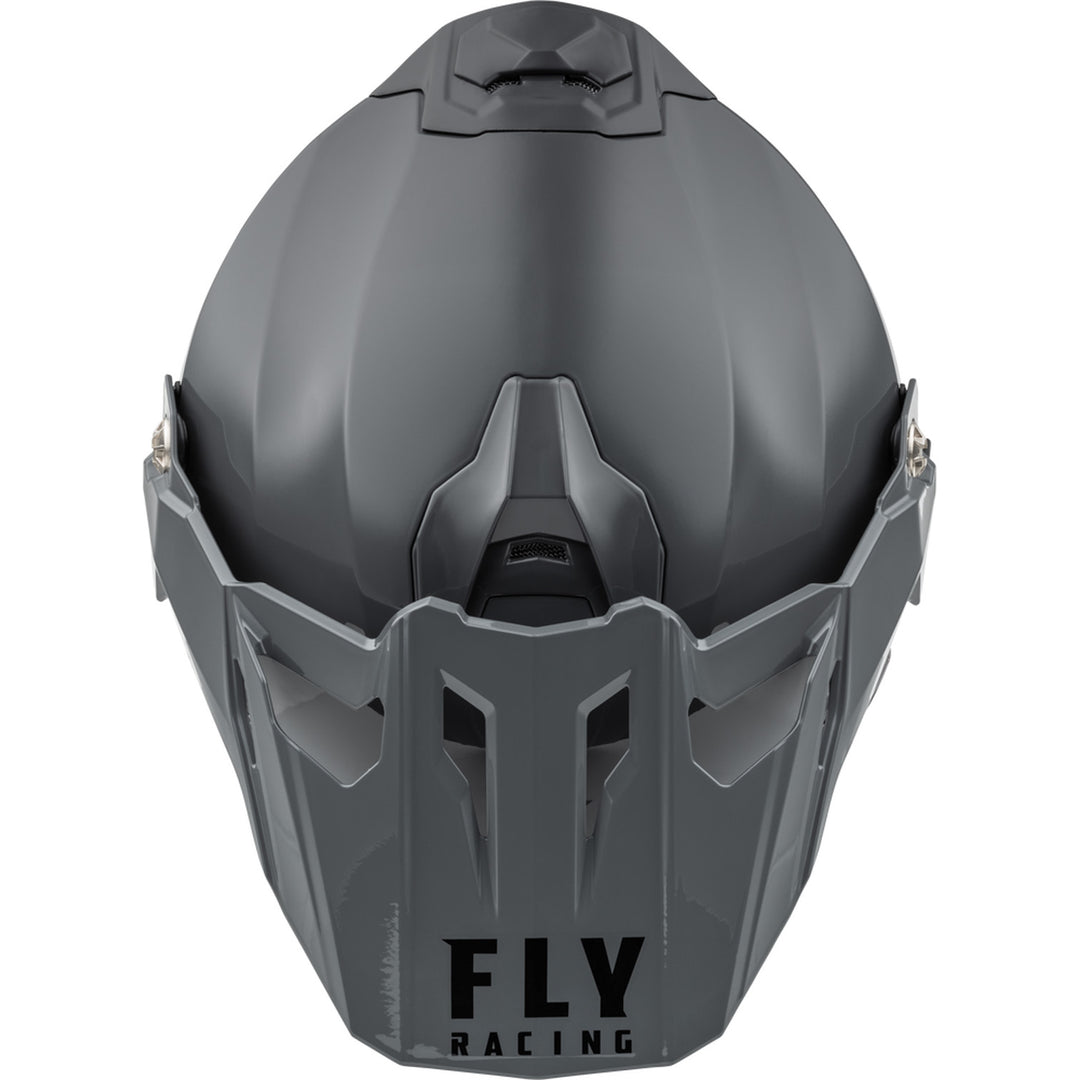 Fly Racing Trekker Solid Helmet Grey - Top Down View