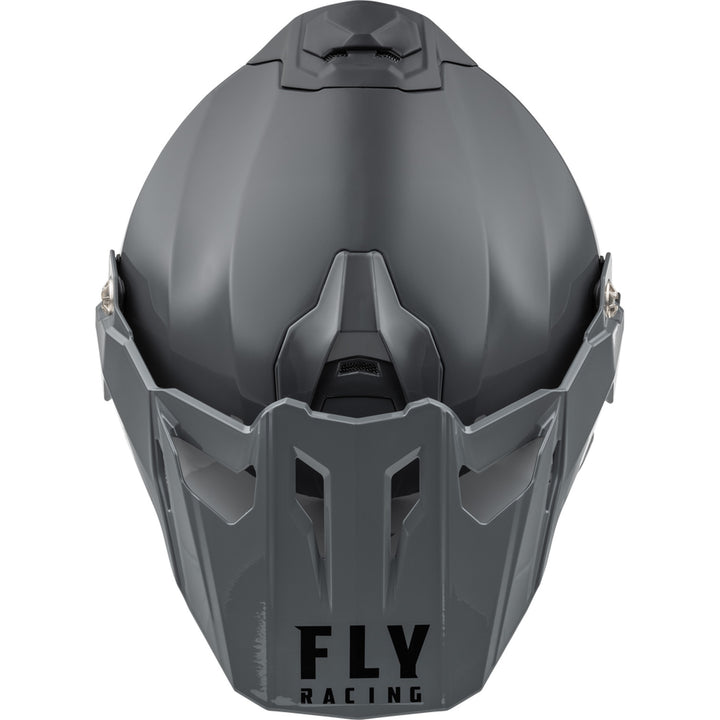 Fly Racing Trekker Solid Helmet Grey - Top Down View