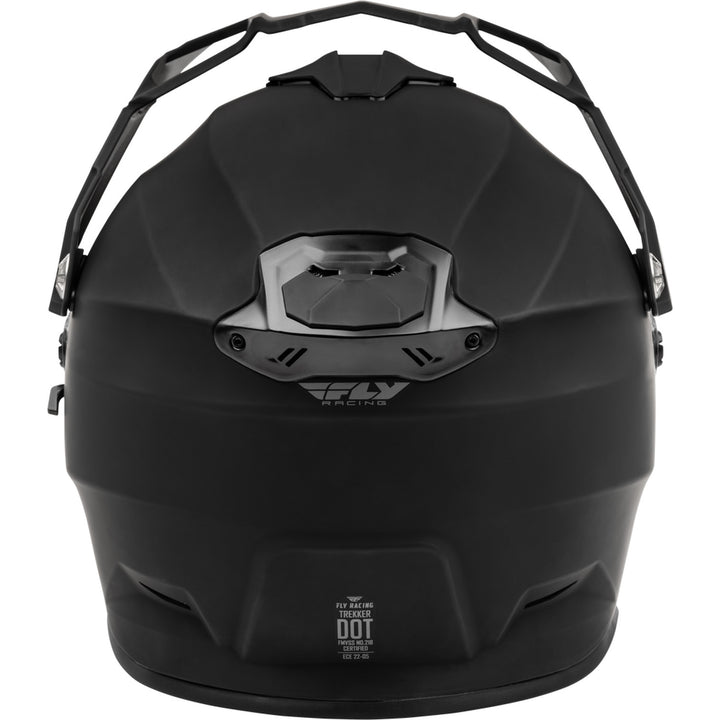 Fly Racing Trekker Solid Helmet Matte Black - Rear View