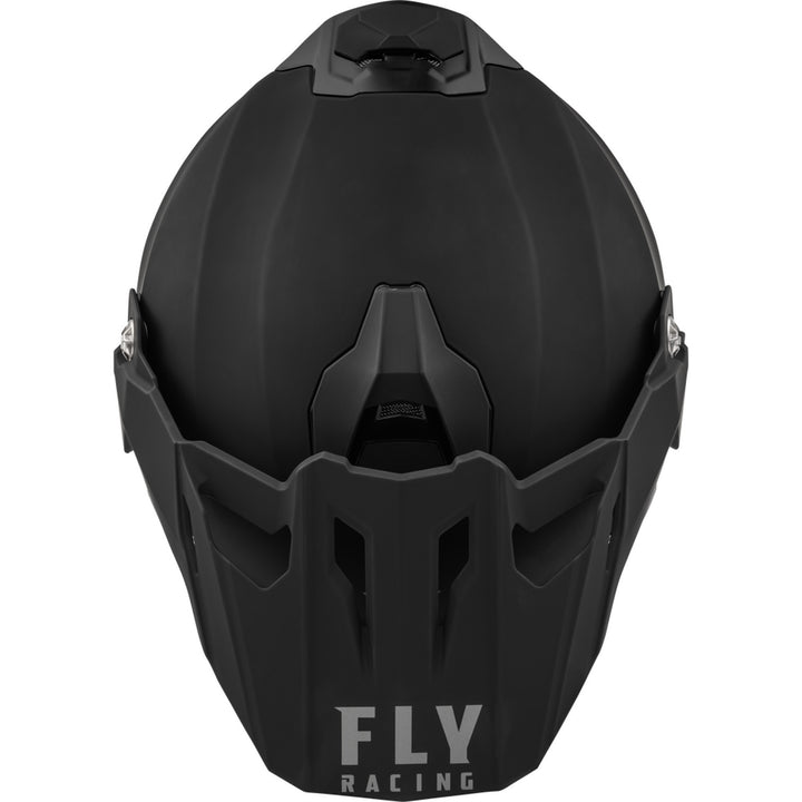 Fly Racing Trekker Solid Helmet Matte Black - Top Down View