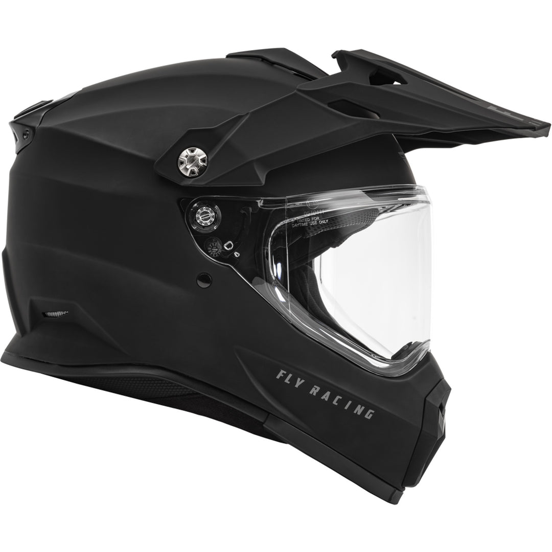 Fly Racing Trekker Solid Helmet Matte Black - Right Side View