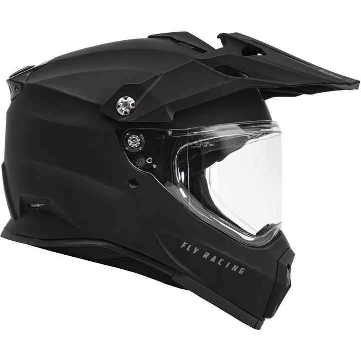 Fly Racing Trekker Solid Helmet Matte Black - Right Side View