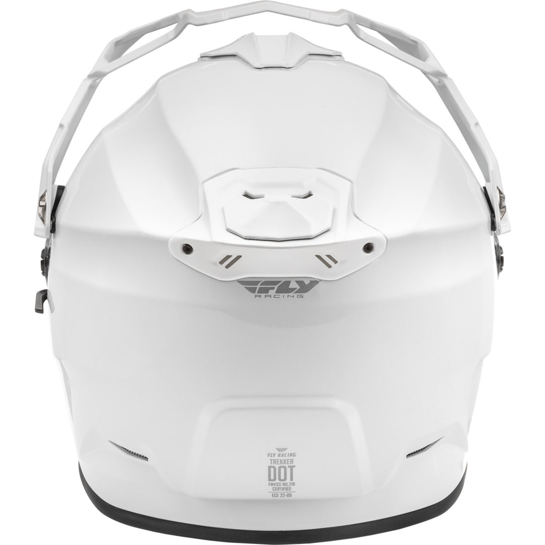 Fly Racing Trekker Solid Helmet White - Rear View