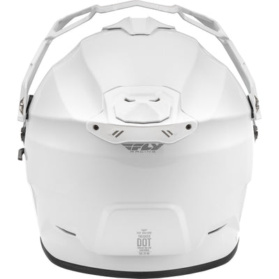 Fly Racing Trekker Solid Helmet White - Rear View