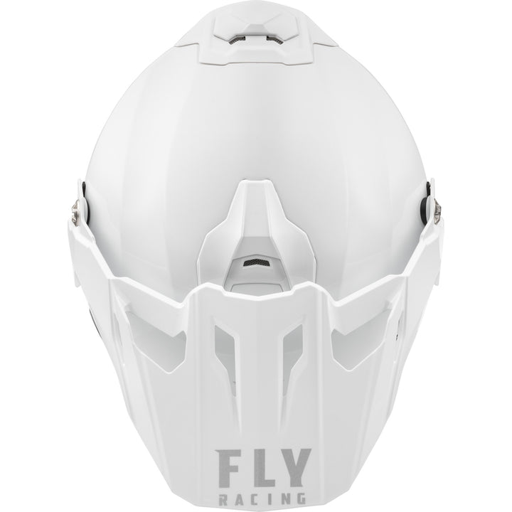 Fly Racing Trekker Solid Helmet White - Top Down View