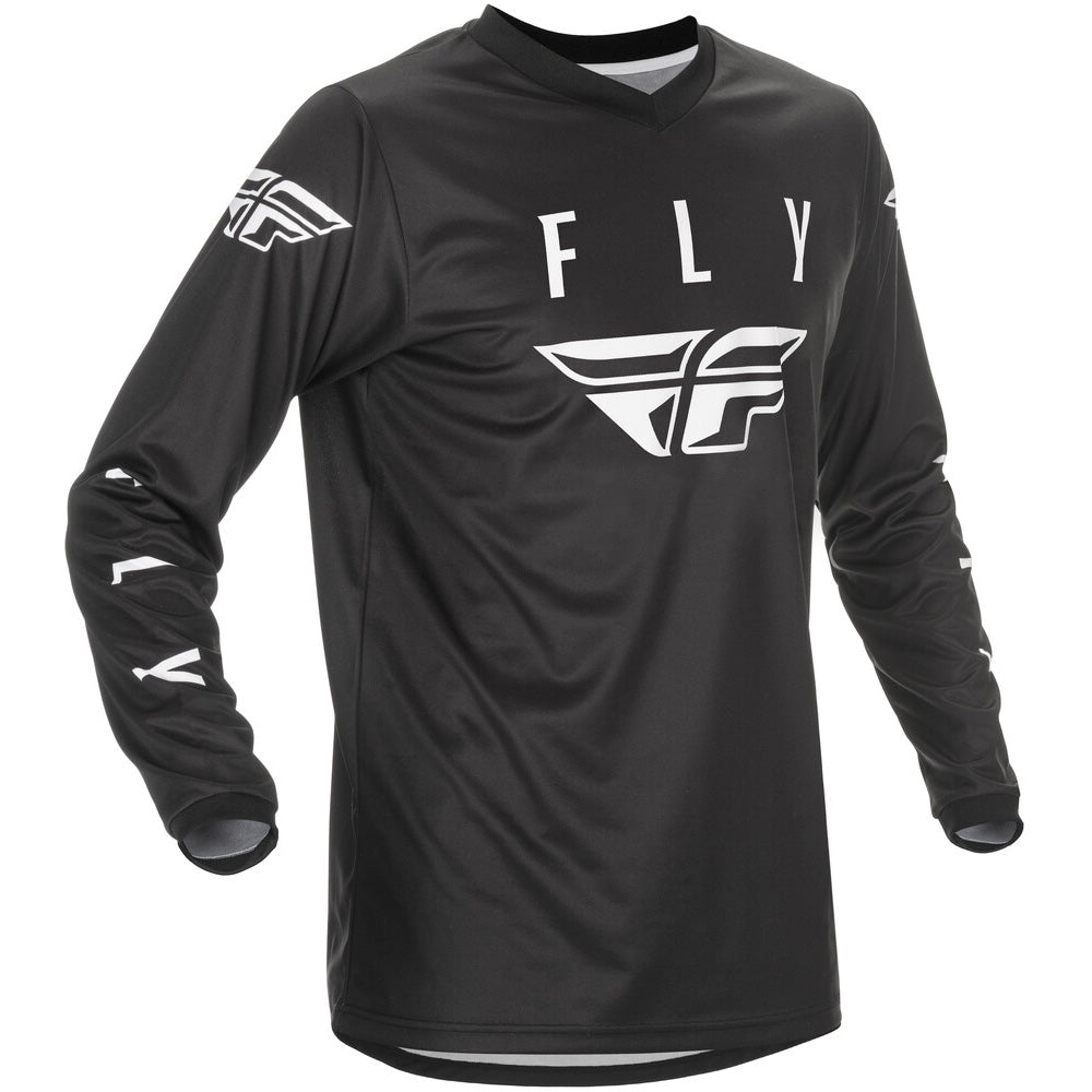 Fly Racing Universal Jersey Black/White - Front View