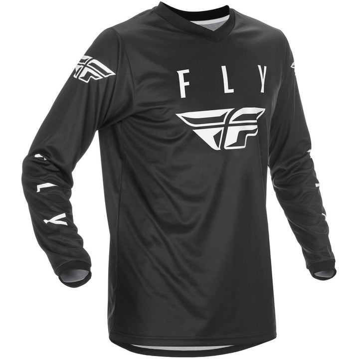 Fly Racing Universal Jersey Black/White - Front View