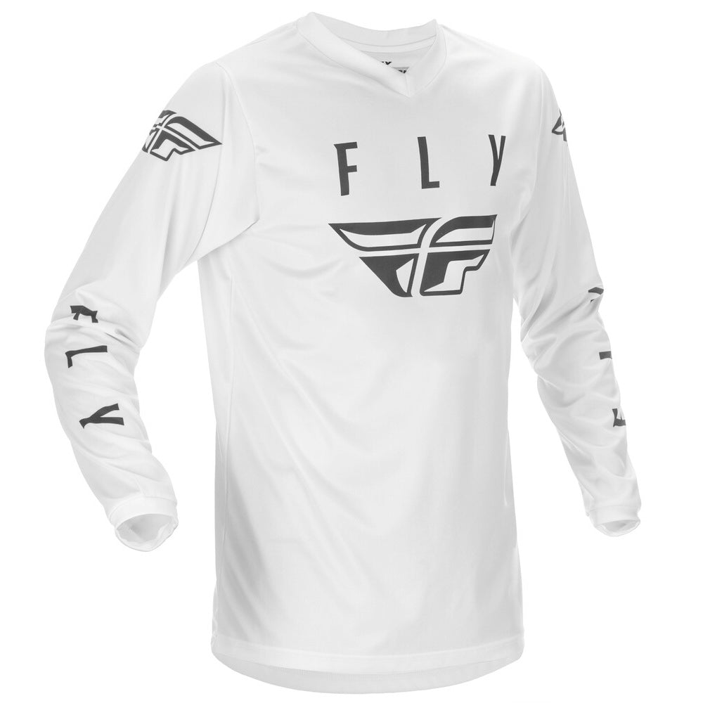 Fly Racing Universal Jersey White/Black - Front View