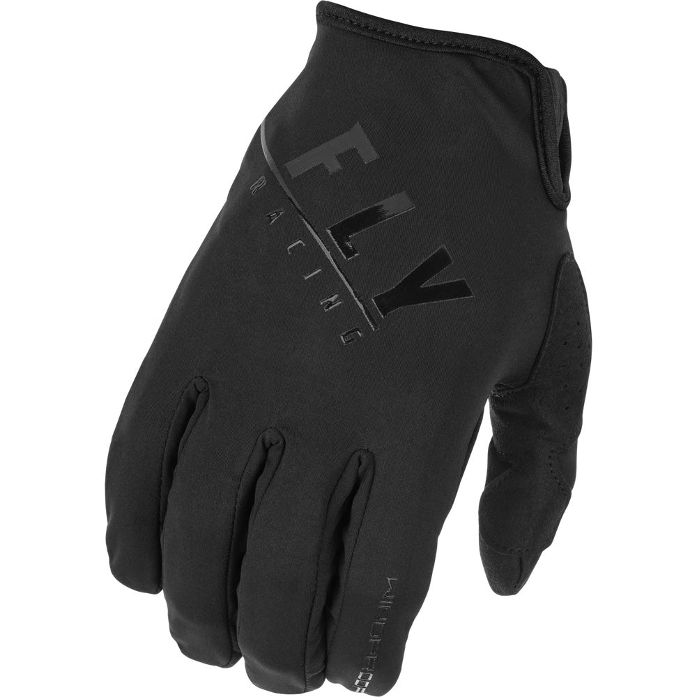 Fly Racing Windproof Gloves Black - Back of Hand View