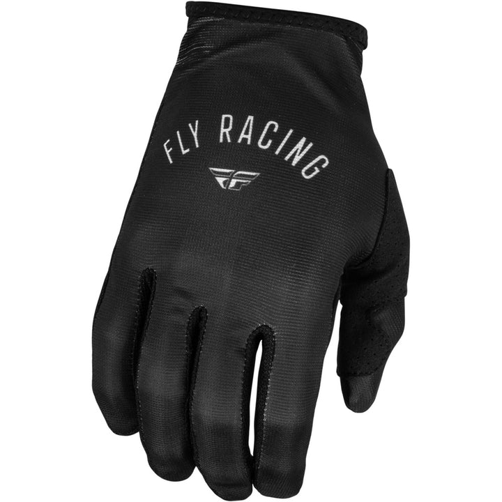 Fly Racing Women's Pro Lite Gloves Black/Light Grey - Back of Hand View