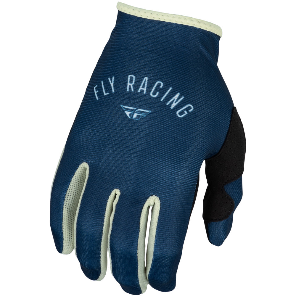 Fly Racing Women's Pro Lite Gloves Navy/Ivory - Back of Hand View