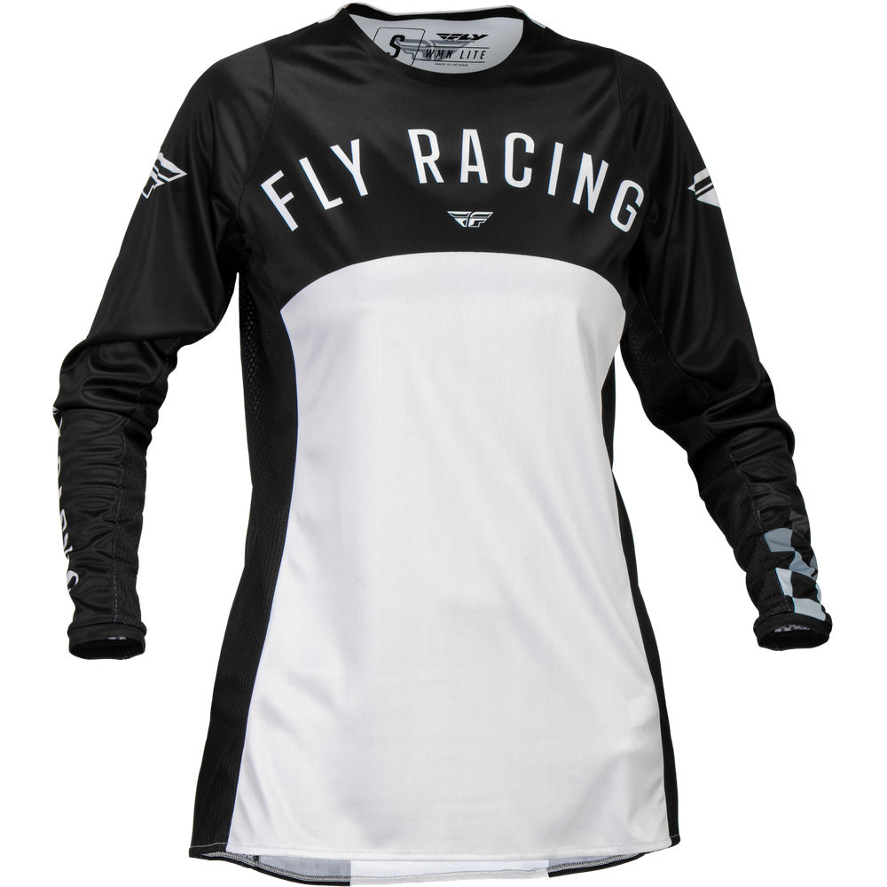 Fly Racing Women's Lite Jersey Black/Light Grey - Front View