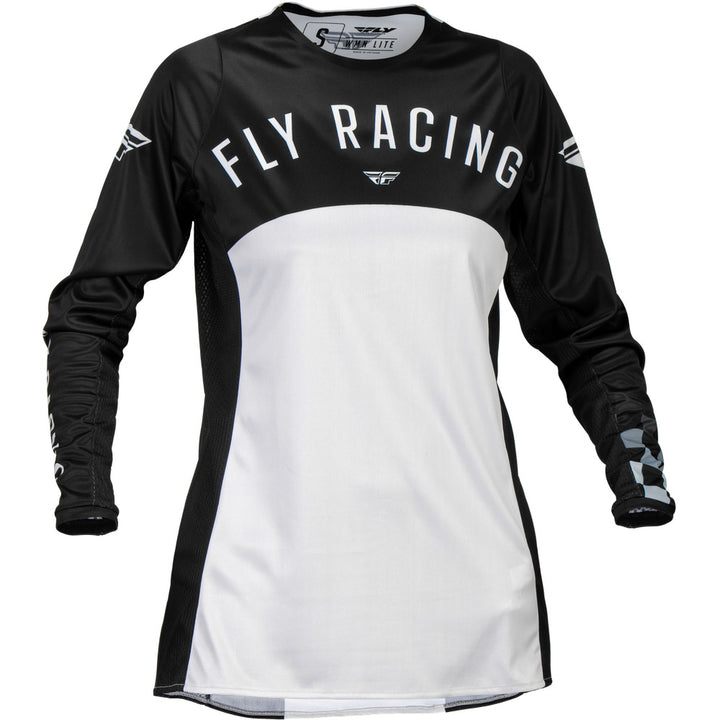 Fly Racing Women's Lite Jersey Black/Light Grey - Front View