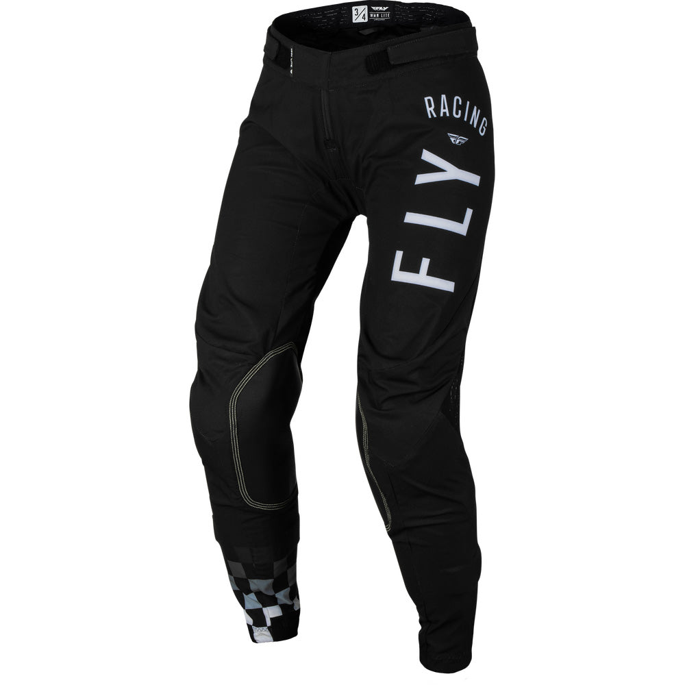 Fly Racing Women's Lite Pants Black/Light Grey - Front Left Side View