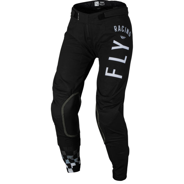 Fly Racing Women's Lite Pants Black/Light Grey - Front Left Side View