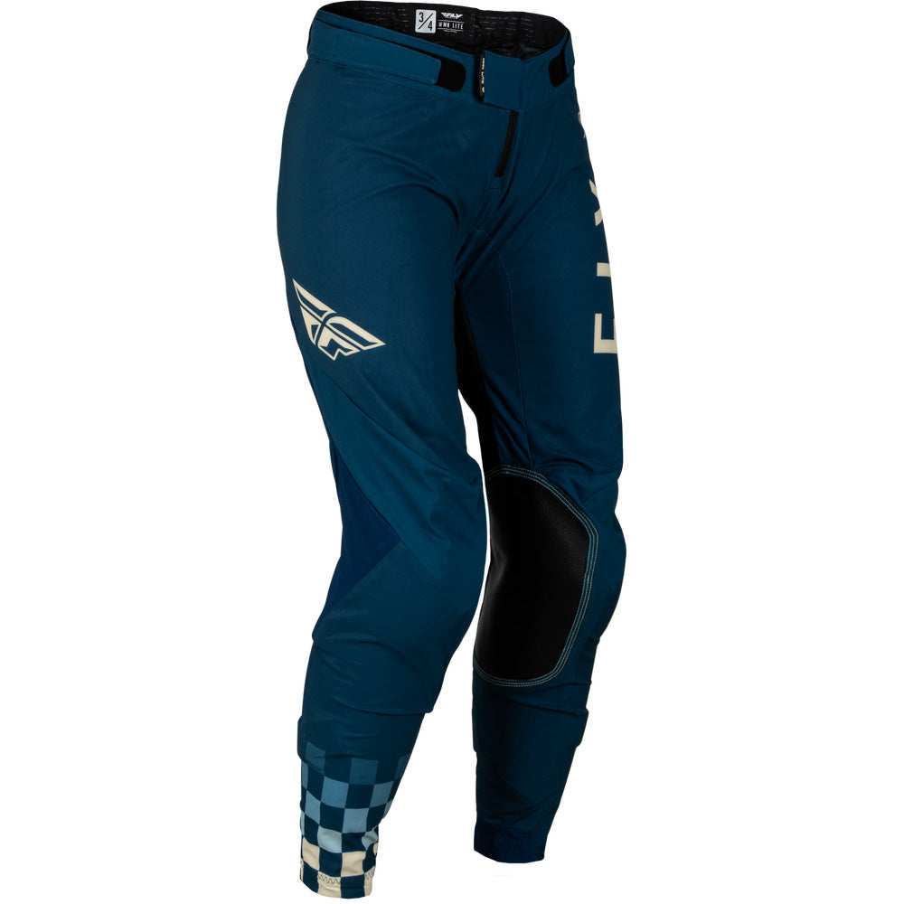 Fly Racing Women's Lite Pants Navy/Ivory - Front Right Side View