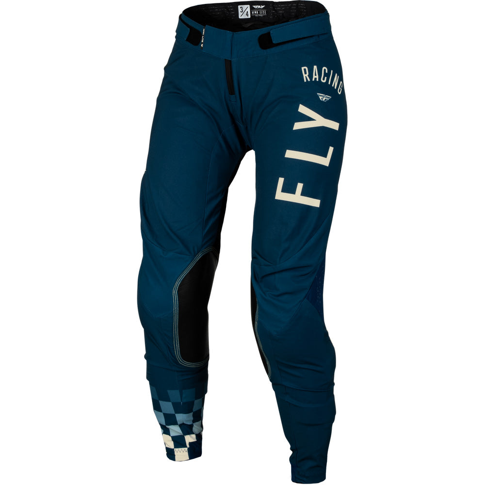 Fly Racing Women's Lite Pants Navy/Ivory - Front Left Side View