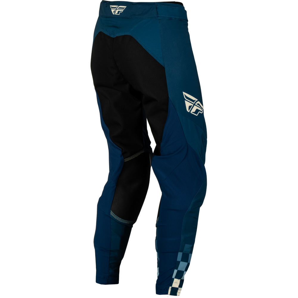 Fly Racing Women's Lite Pants Navy/Ivory - Rear Right Side View