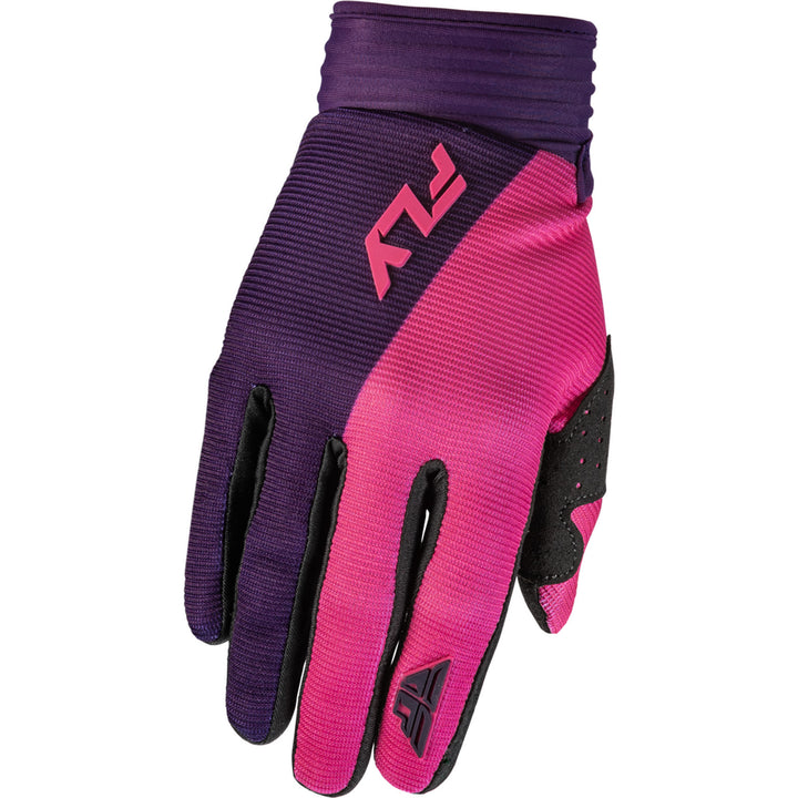 Fly Racing Women's F-16 Gloves Pink/Mauve - Back of Hand View